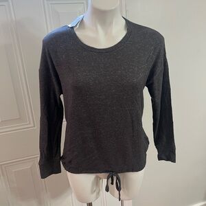 Planet Gold Gray Relaxed Tie Front top